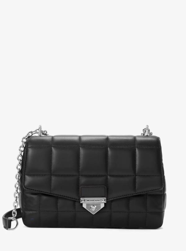 Damske Taška Cez Rameno Michael Kors SoHo Extra-Large Quilted Leather Čierne - Kabelky Michael Kors Obchod | CDRUZ-6574